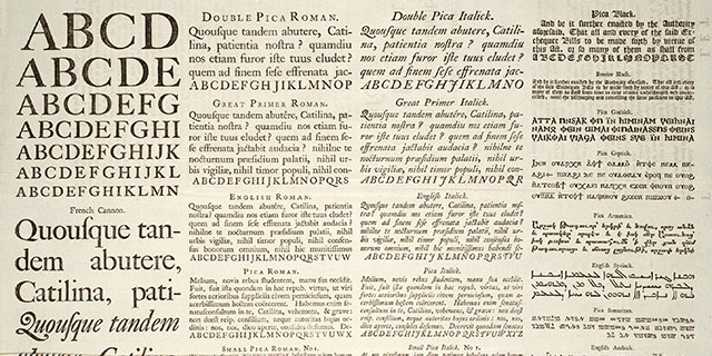 Caslon specimen